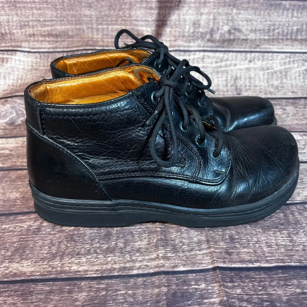 Footprints Birkenstock Black Leather Lace Up Chukka Boots Mens EU 40 Portugal